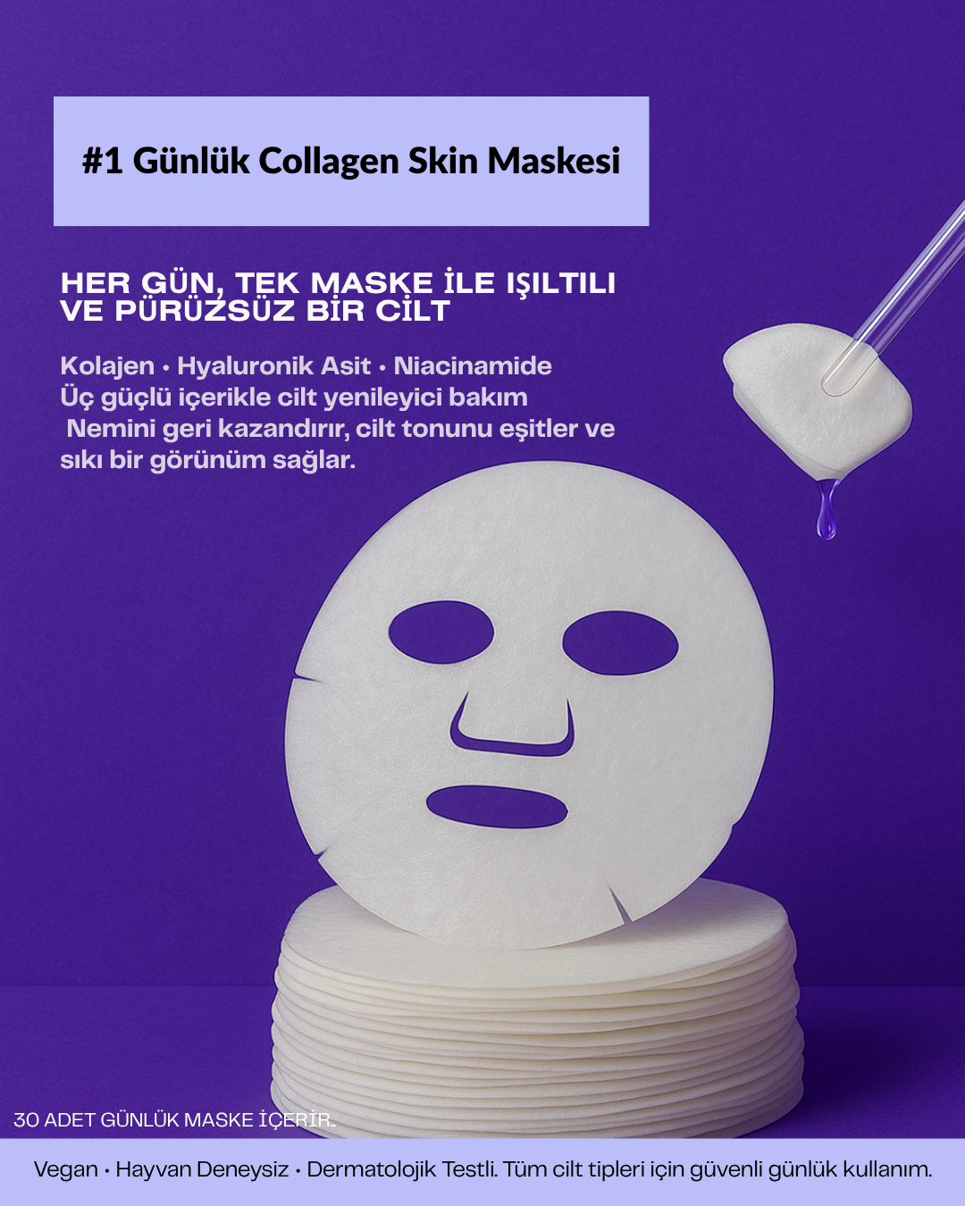 Glow Etkili Kolajen Maske Seti (30 Adet)